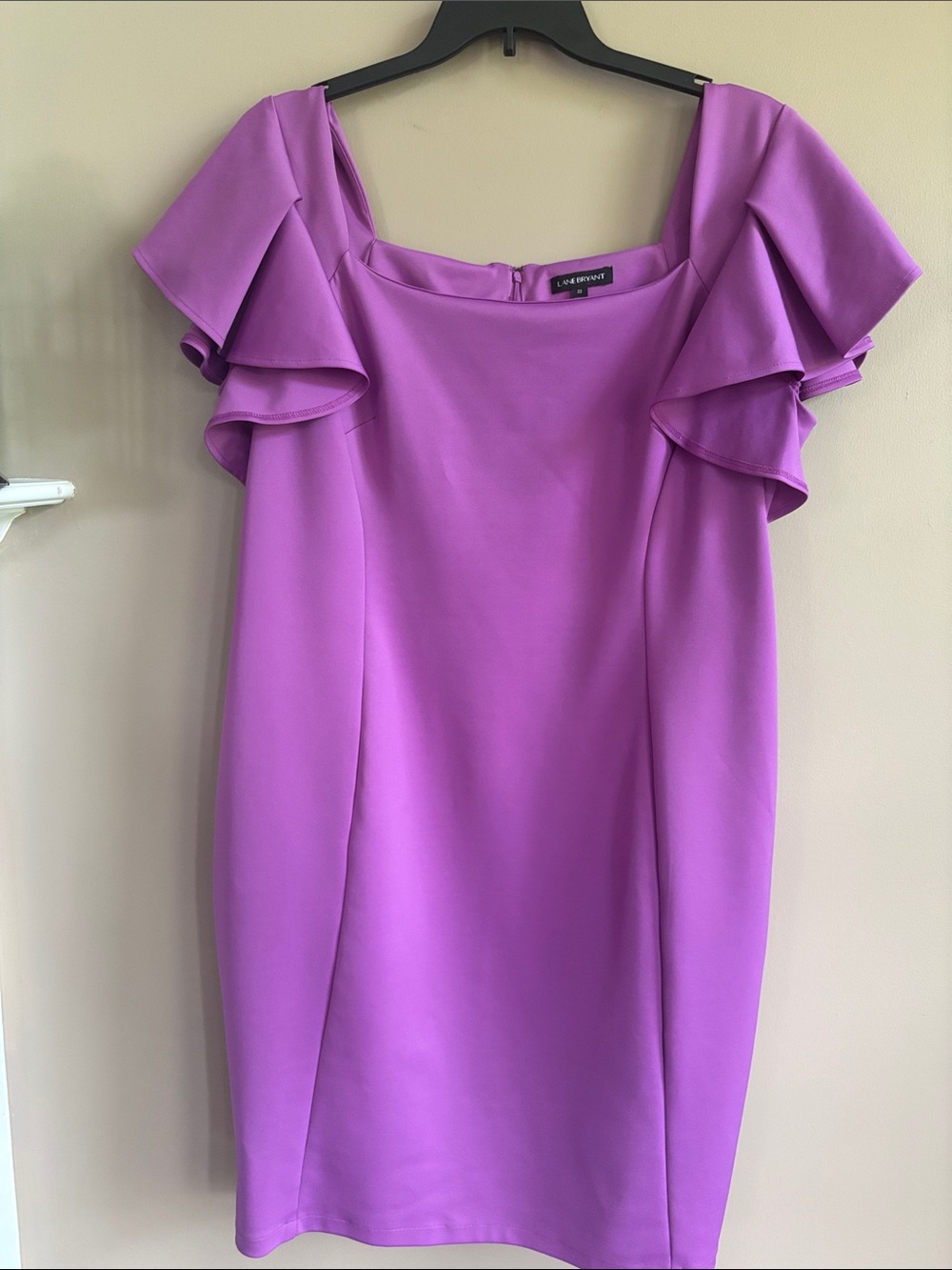Lavender Ruffle Sleeve Sheath Dress